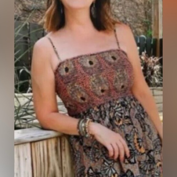 Anthropologie Jamila Smocked Maxi Print Dress ~ Size M - Picture 3 of 12